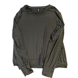 Lukka Lux Womens XXL Dark Gray Long Sleeve Activewear Top Athleisure Crew Neck